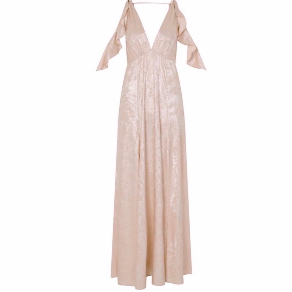 NEW TOPSHOP FOIL COLD-SHOULDER MAXI DRESS - Picture 8 of 8